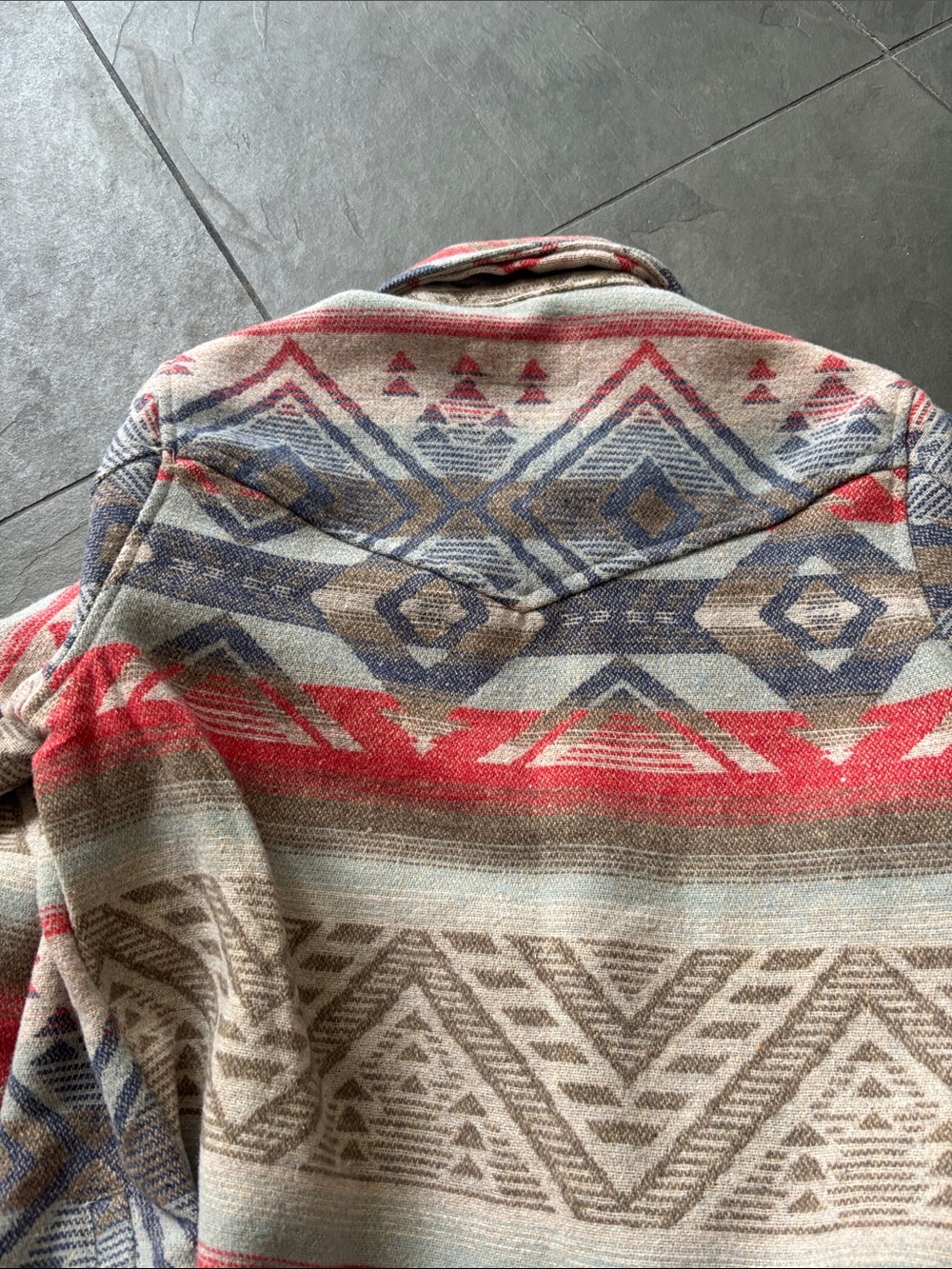Women's Aztec Print Wool-Blend Jacket - Red Multi - Picture 4 of 4